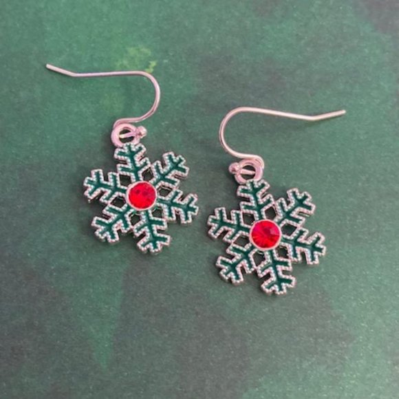 Christmas Snowflake Earrings - Picture 5 of 10